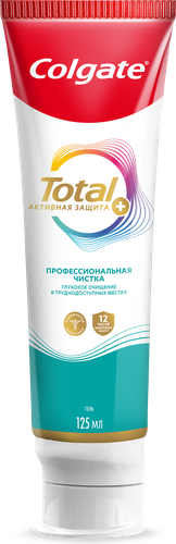 Зубная паста COLGATE Total 12 Профессиональная чистка со специальным ингредиентом для гладких и блестящих зубов, с цинком и аргинином для антибактериальной защиты, 125мл, изображение
