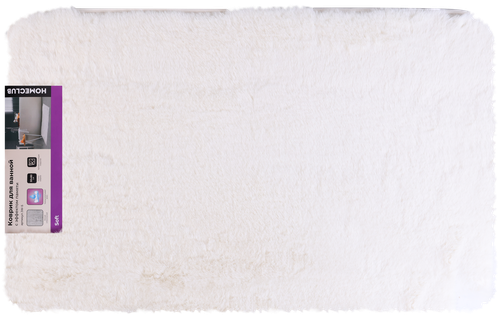 Коврик для ванной HOMECLUB Soft 50x80см, мемори форм, белый, Арт. JW-5, крупный план