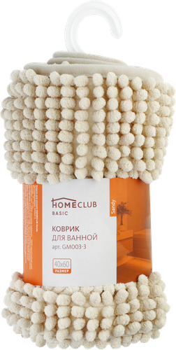 Коврик для ванной HOMECLUB Sandy 40x60см, шенилл, в ассортименте Арт. GM003-3, фотография
