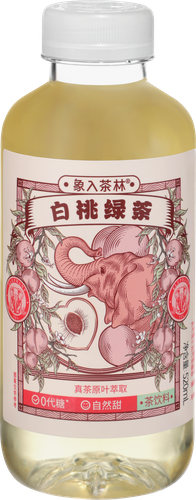 Напиток ELEPHANT In the Tea Forest, зеленый холодный чай со вкусом Белого персика, 0.52л, фотография