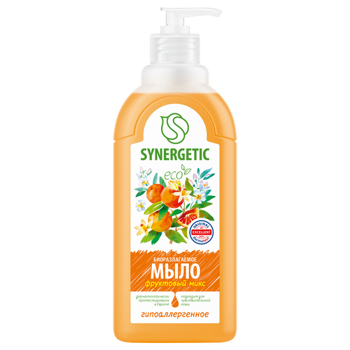 Жидкое мыло для рук и тела SYNERGETIC Фруктовый микс, 500мл, изображение