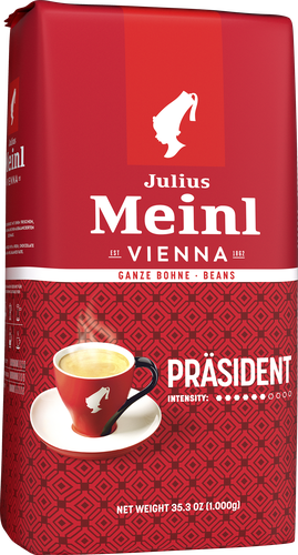 Кофе зерновой JULIUS MEINL Президент натуральный жареный, 1кг, фото