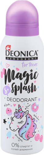 Дезодорант-спрей подростковый DEONICA For teens Magic Splash, 125мл, крупный план