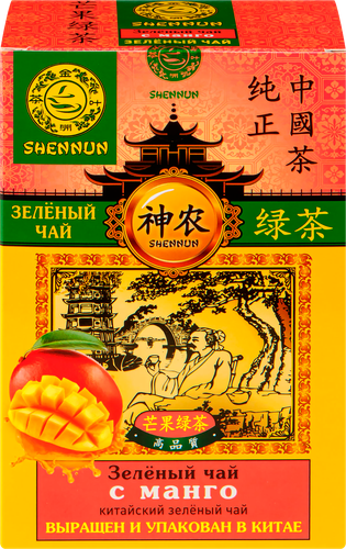 Чай зеленый SHENNUN с манго китайский, листовой, 100г, картинка