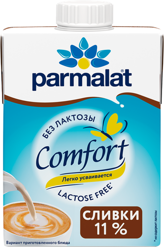 Сливки ультрапастеризованные PARMALAT Comfort безлактозные 11%, без змж,  500г, картинка