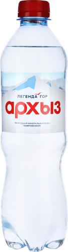 Вода минеральная ЛЕГЕНДА ГОР АРХЫЗ природная столовая газированная, 0.5л, вид