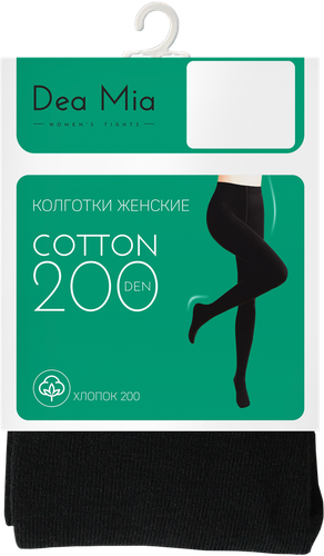 Колготки женские DEA MIA Cotton, 200 den nero 4, Арт. 15С1462В, изображение