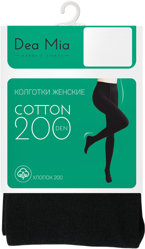 Колготки женские DEA MIA Cotton, 200 den nero 2, Арт. 15С1462В, детальное фото