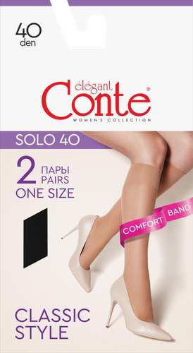 Гольфы женские CONTE Elegant solo, 40 den nero, Арт. 20С-198СП, 2пары, изображение
