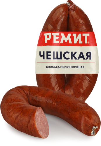 Колбаса полукопченая РЕМИТ Чешская, кольцо, 400г, фотография
