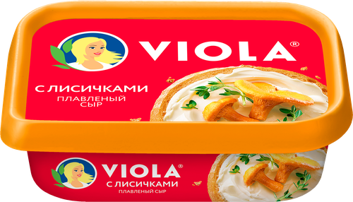 Сыр плавленый VIOLA с лисичками 50%, без змж, 200г, крупный план