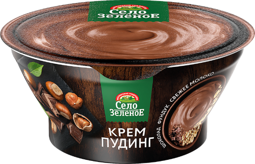Крем-пудинг СЕЛО ЗЕЛЁНОЕ Шоколад-фундук 3%, без змж, 120г, картинка