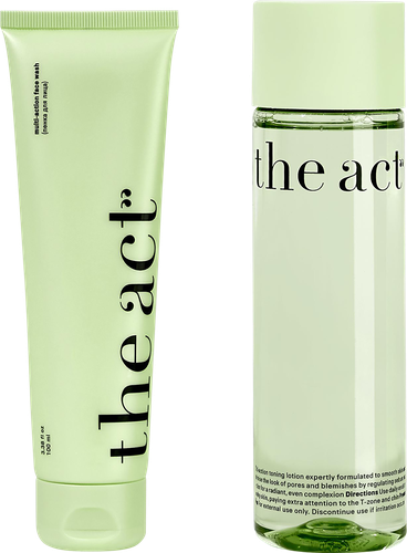 Набор подарочный THE ACT Крем-пенка для умывания, 100мл + Тоник для лица, 200мл, крупный план