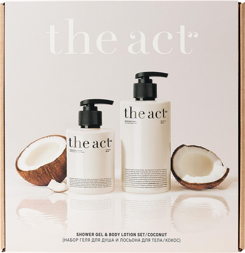 Набор подарочный THE ACT Гель для душа, 460мл + Лосьон для тела Кокос, 300мл, крупный план