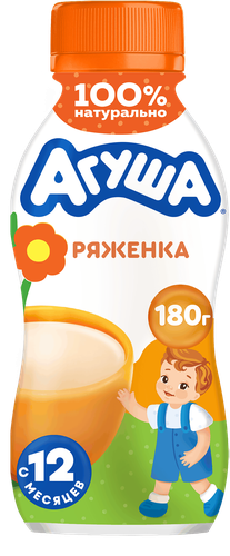 Ряженка детская АГУША 3,2%, с 12 месяцев, без змж, 180г, вид