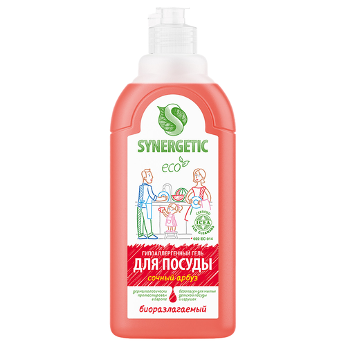 Гель для мытья посуд SYNERGETIC Арбуз, 500мл, картинка