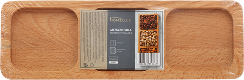 Менажница HOMECLUB 30х10см, прямоугольная, бамбук, крупный план