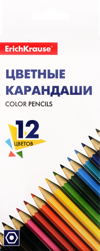 Карандаши цветные ERICH KRAUSE, шестигранные, 12 цветов Арт. 231374/94, вид