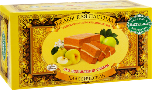 Пастила БЕЛЁВСКАЯ ПАСТИЛЬНАЯ МАНУФАКТУРА Классическая без сахара, 100г, крупный план