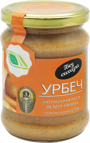 Урбеч БИОПРОДУКТЫ натуральная паста из ядер арахиса, 280г, крупный план