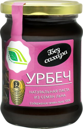 Урбеч БИОПРОДУКТЫ натуральная паста из семян льна, 280г, вид