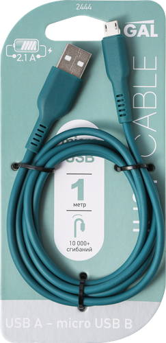 Кабель GAL 2444/5343/2944/1021/6401, цвет в ассортименте, USB-micro 2A, 1м, картинка