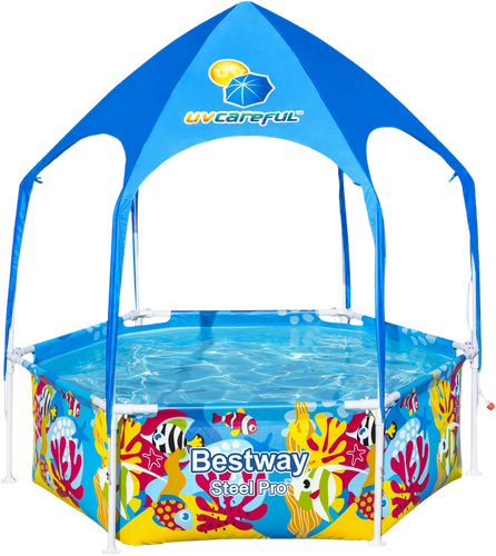 Бассейн каркасный BESTWAY 930л 183x51см, с навесом, Арт. 5618T, изображение