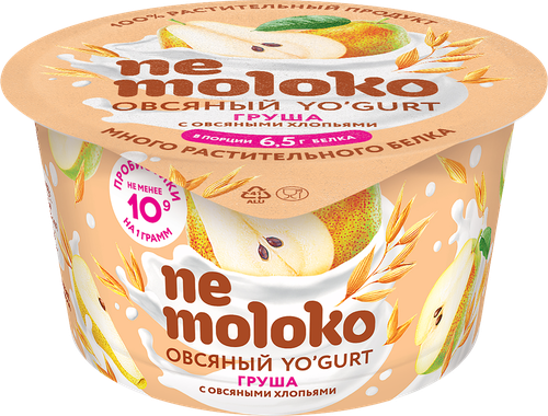 Продукт овсяный NEMOLOKO Yo'gurt Груша, овсяные хлопья, 130г, изображение