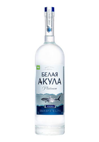 Водка БЕЛАЯ АКУЛА Platinum 40%, 1л, детальное фото