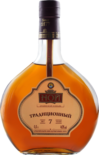 Коньяк НОЙ Традиционный марочный выдержанный КВ 7 лет 40%, 0.5л