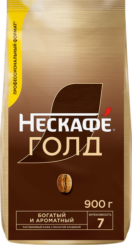 Кофе растворимый НЕСКАФЕ Голд натуральный сублимированный, 900г, изображение