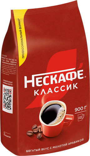 Кофе растворимый с добавлением молотого НЕСКАФЕ Классик натуральный жареный, 900г, фотография