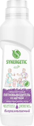 Пятновыводитель для предварительной обработки пятен SYNERGETIC биоразлагаемый гипоаллергенный, 0,25л, детальное фото