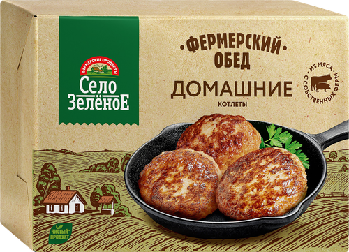 Котлеты СЕЛО ЗЕЛЁНОЕ Домашние, категория В, 500г, вид
