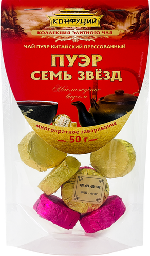 Чай КОНФУЦИЙ Пуэр Семь звезд, 50г, детальное фото