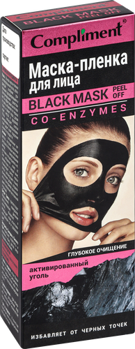 Маска для лица COMPLIMENT Co-enzymes Black mask, 80мл, картинка