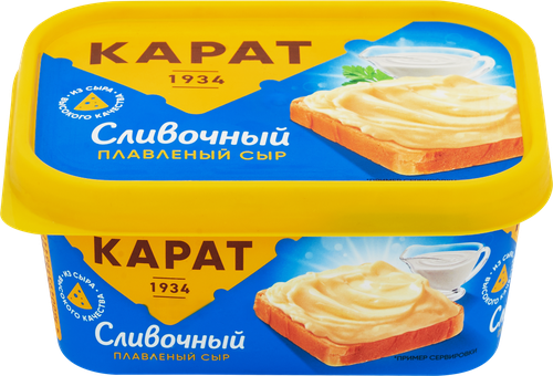 Сыр плавленый КАРАТ Сливочный 45%, без змж, 400г, изображение