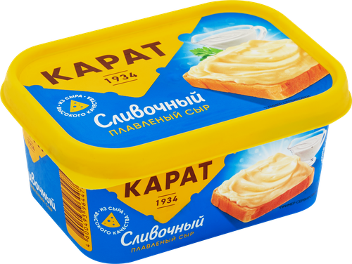 Сыр плавленый КАРАТ Сливочный 45%, без змж, 400г, изображение