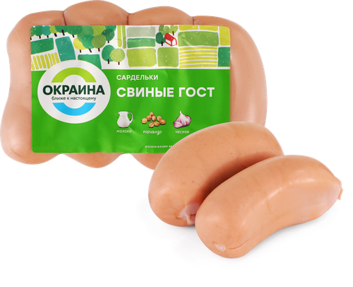 Сардельки ОКРАИНА Свиные, категория Б, весовые, фотография