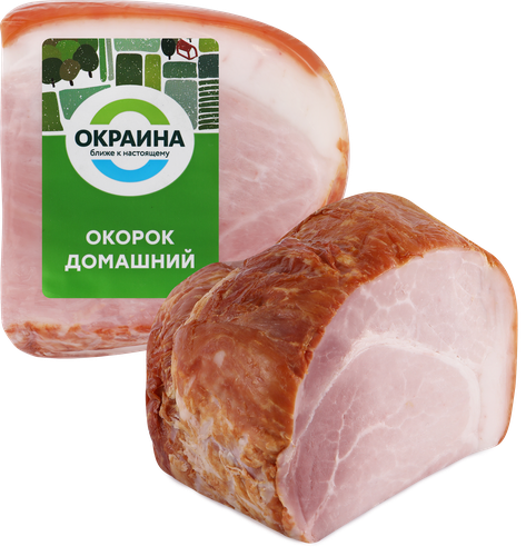 Окорок копчено-вареный ОКРАИНА Домашний, весовой, фото