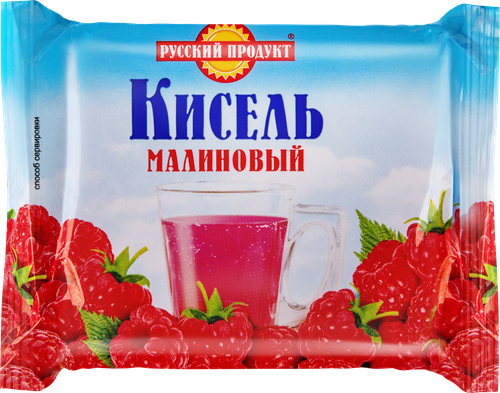 Кисель брикетированный РУССКИЙ ПРОДУКТ Малиновый, 190г, крупный план