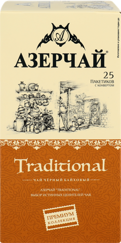 Чай черный АЗЕРЧАЙ Premium collection Traditional байховый, 25пак, вид