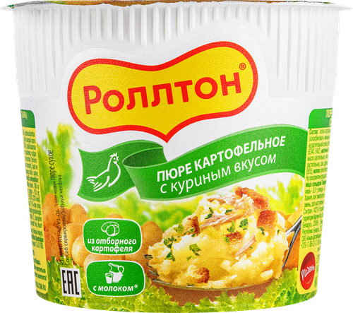 Пюре картофельное РОЛЛТОН с куриным вкусом, 40г, изображение