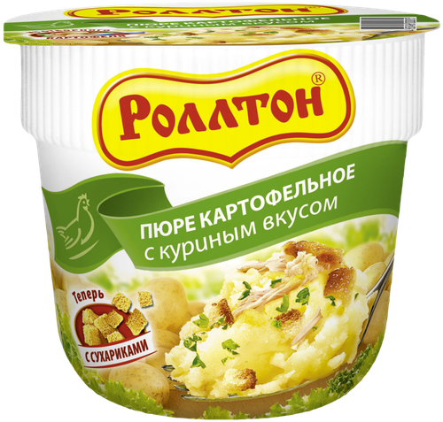 Пюре картофельное РОЛЛТОН с куриным вкусом, 40г, вид