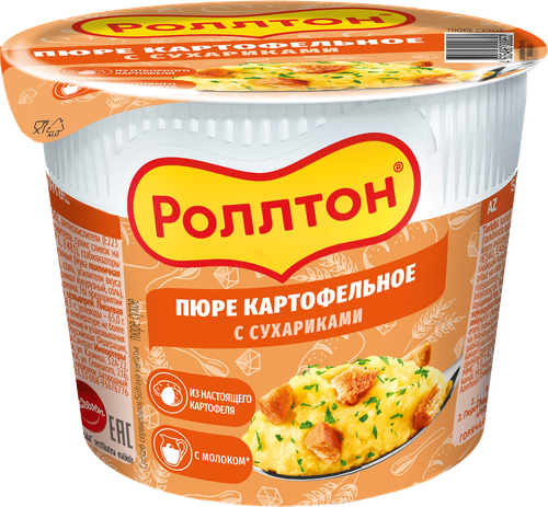 Пюре картофельное РОЛЛТОН с сухариками, 40г, фото