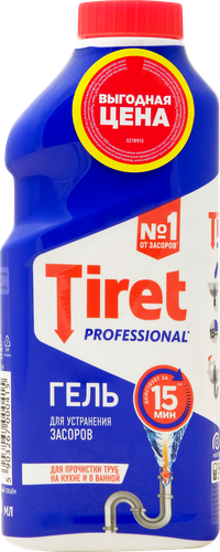 Средство для чистки труб TIRET Professional, 500мл, крупный план
