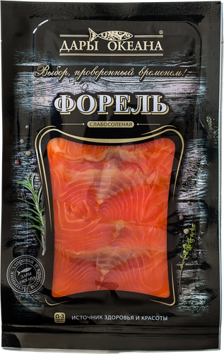 Форель слабосоленая ДАРЫ ОКЕАНА ломтики, 100г, фото