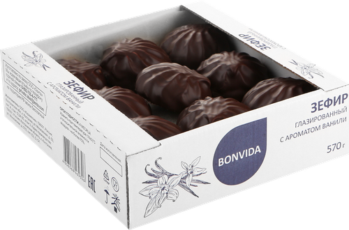 Зефир BONVIDA с ароматом ванили глазированный, 570г, изображение