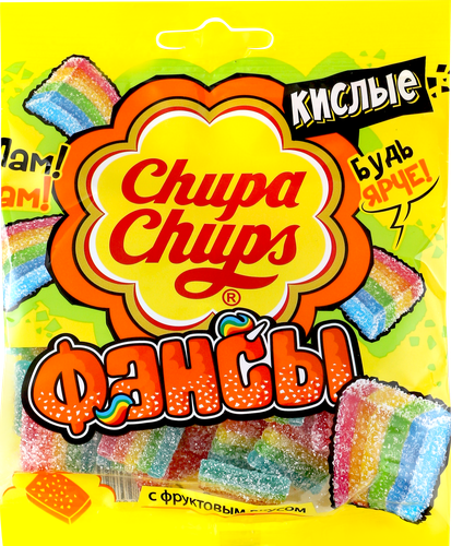 Мармелад жевательный CHUPA CHUPS Фансы c фруктовым вкусом, 70г, детальное фото