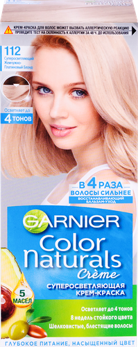 Краска для волос COLOR NATURALS 112 Жемчужно-платиновый блонд, 112мл, детальное фото